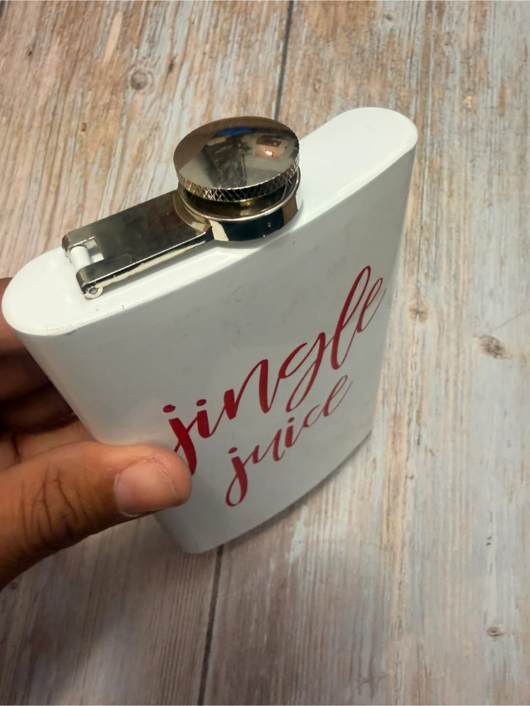 Jingle Juice White Stainless Steel Flask
