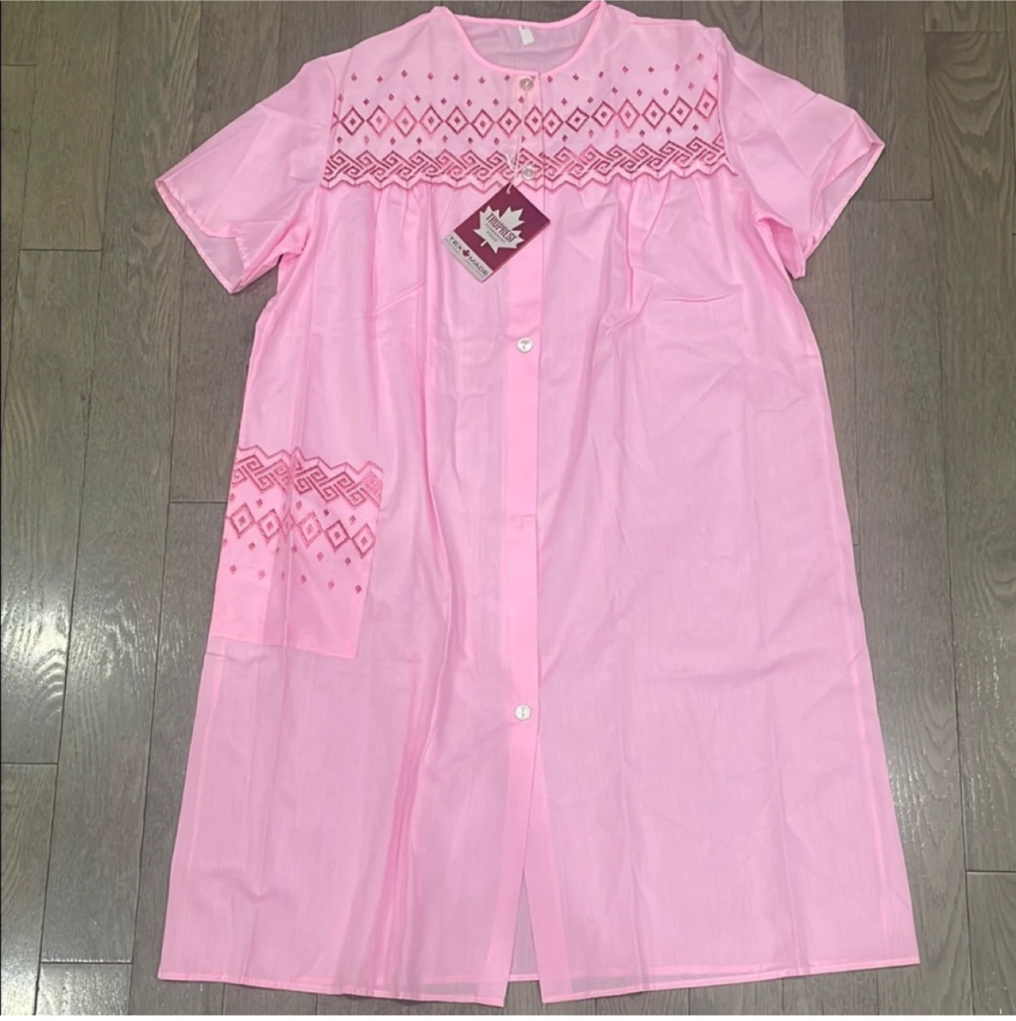 Truprest Pink Button-Down Housecoat