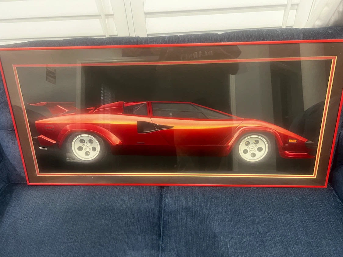 Framed Lamborghini Countach Poster