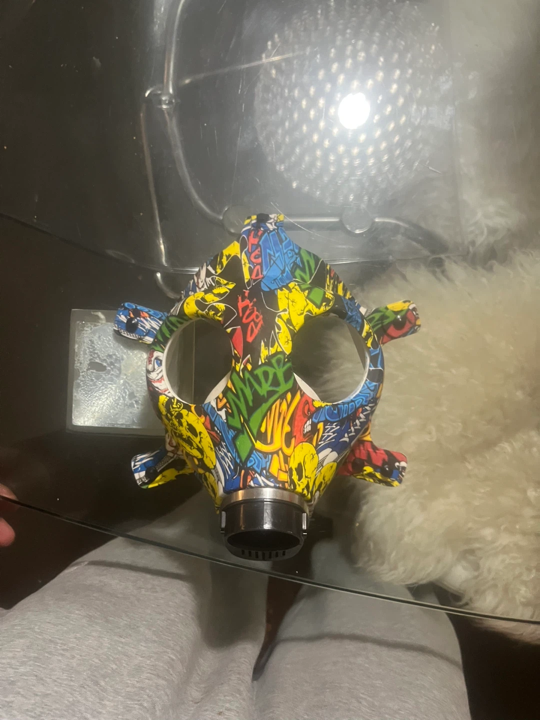 Graffiti Print Gas Mask Costume Accessory