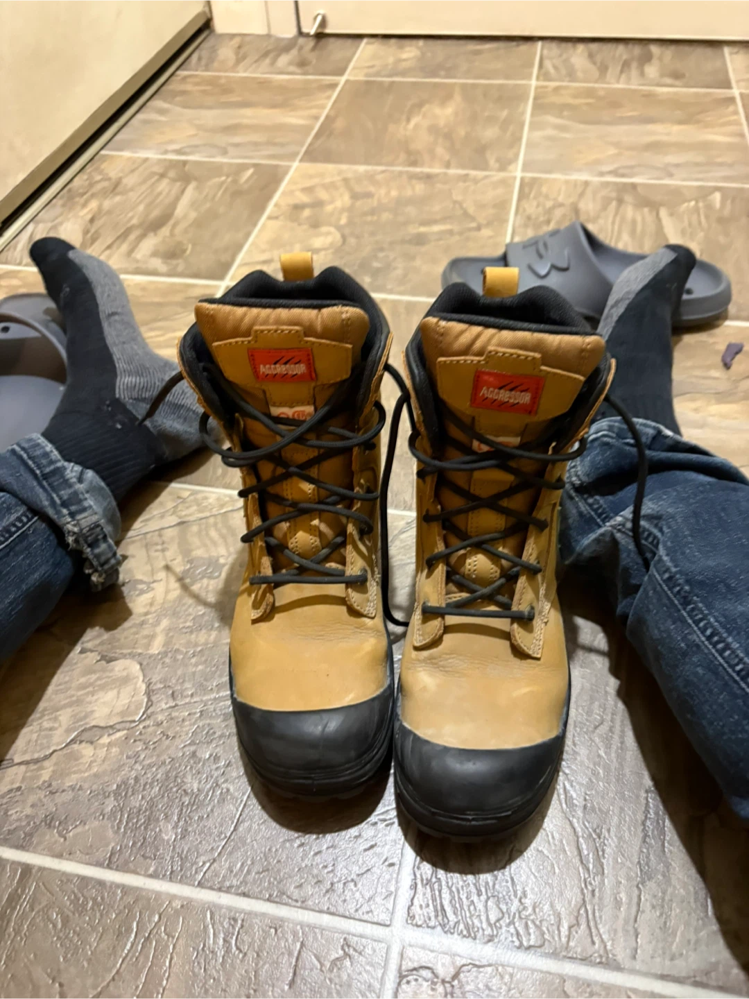 Steel toe boots