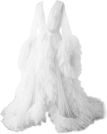 White Tulle Ruffle Robe - photo 2