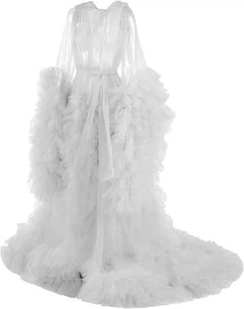 White Tulle Ruffle Robe - photo 3