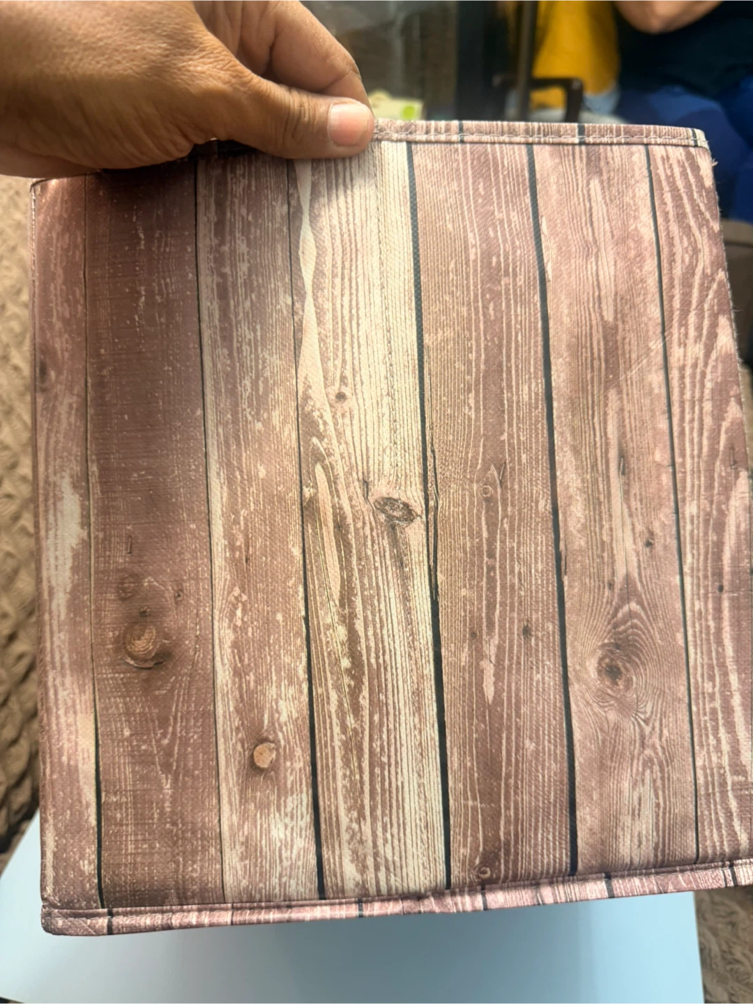 Wood Grain Fabric Storage Bin - photo 2