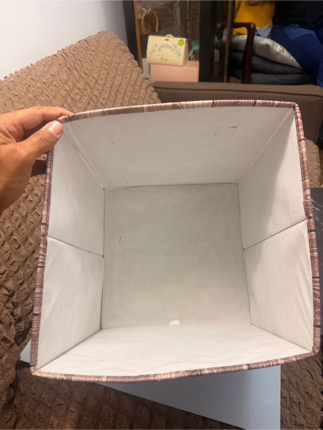 Wood Grain Fabric Storage Bin - photo 3