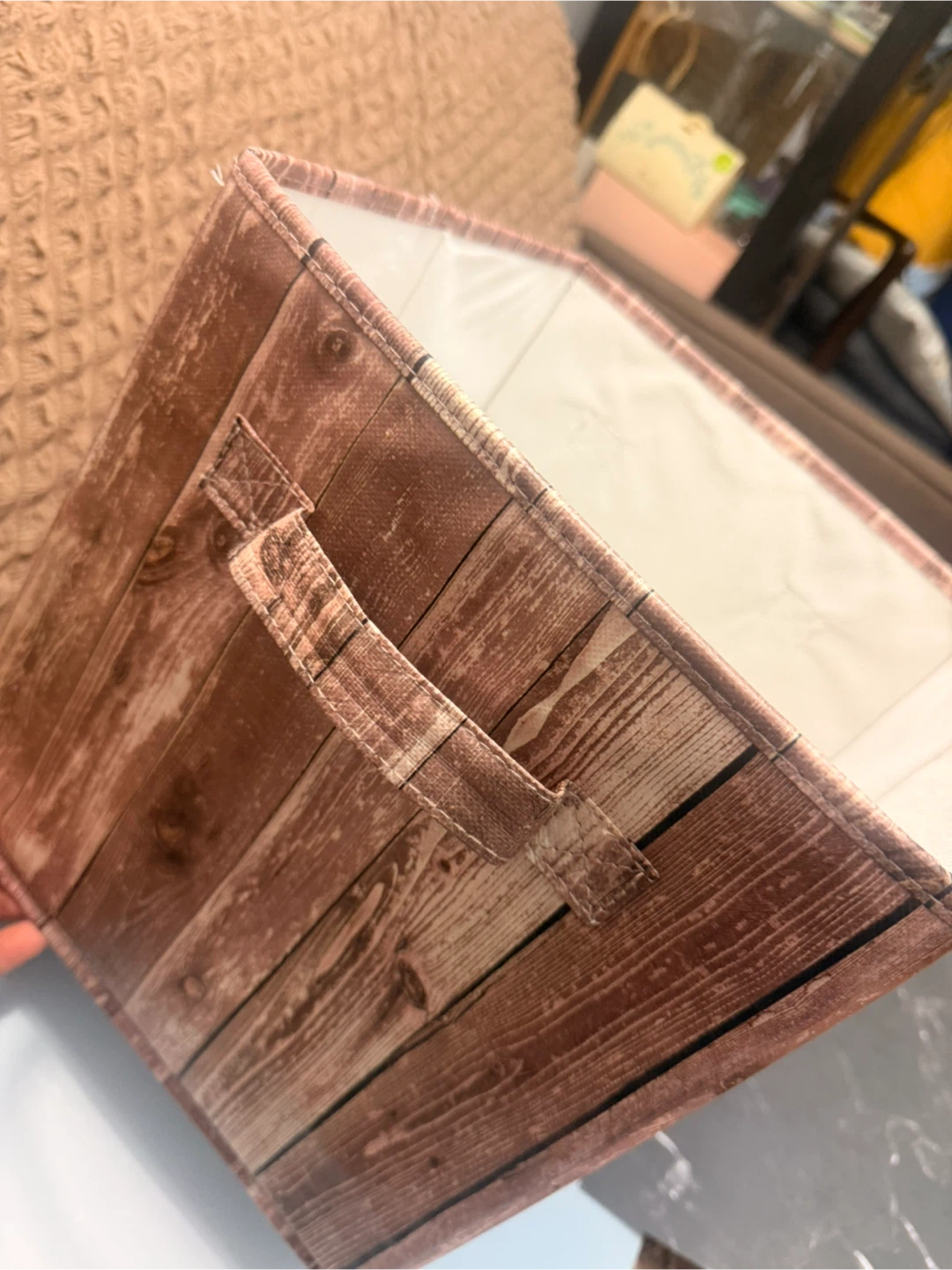 Wood Grain Fabric Storage Bin - photo 5