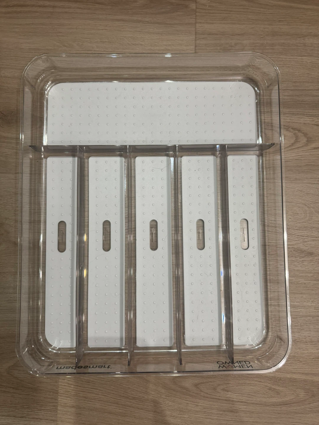 Madesmart 6-Compartment Cutlery Drawer Organizer - Clear/Grey