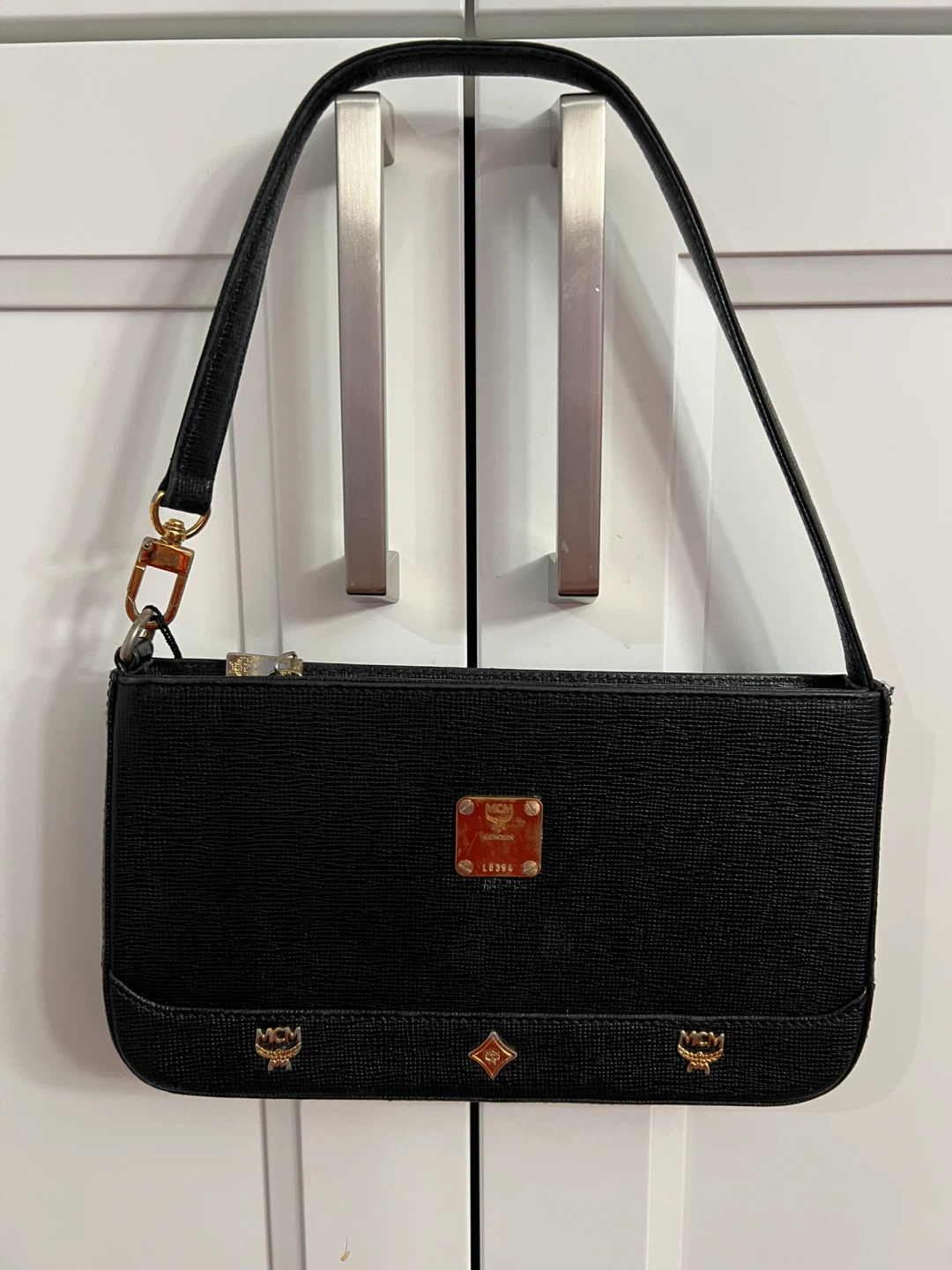 MCM Black Leather Shoulder Bag