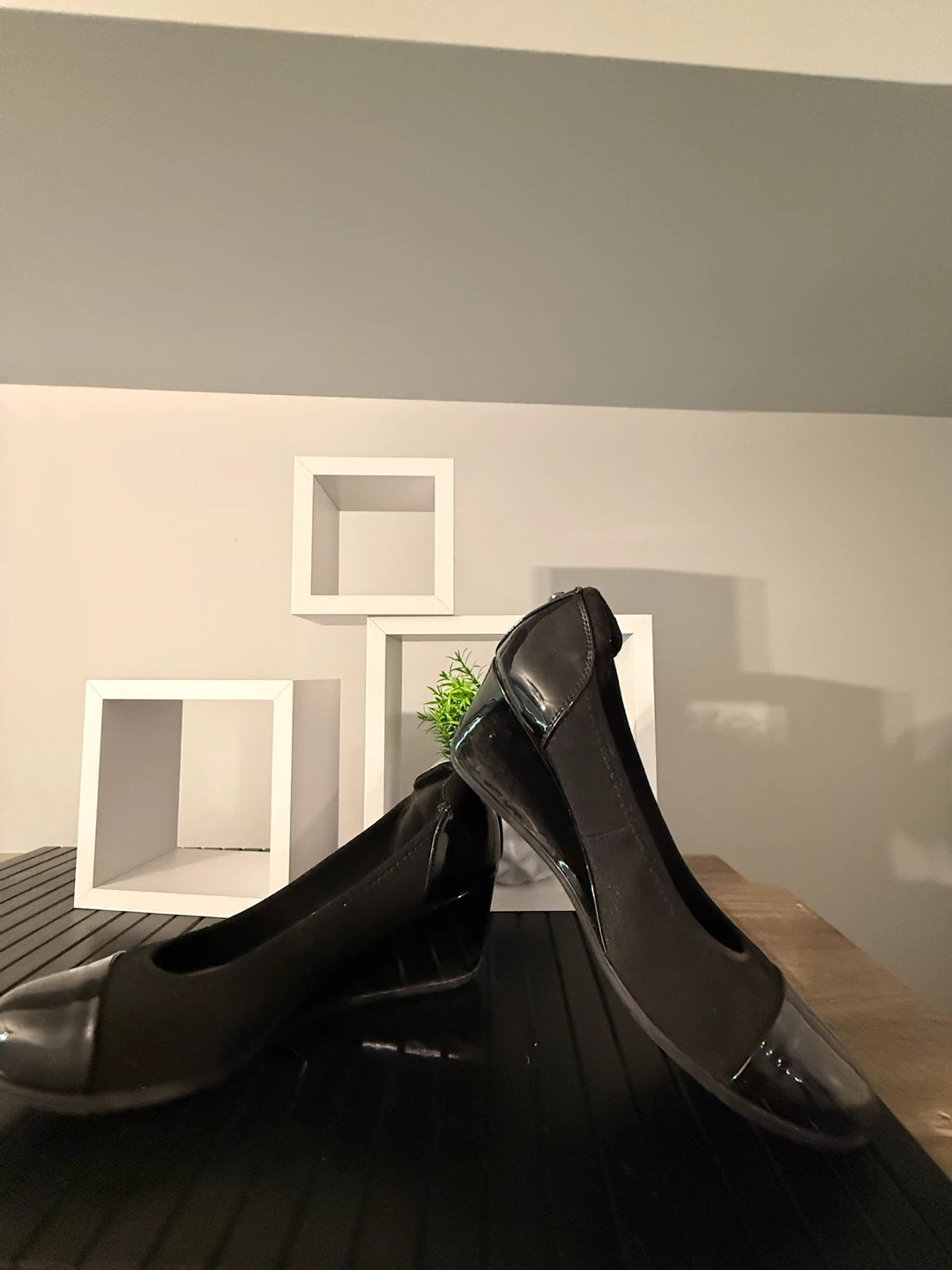 Anne Klein Sport Black Wedge with Patent Cap-Toe (Size 8.5) - photo 3