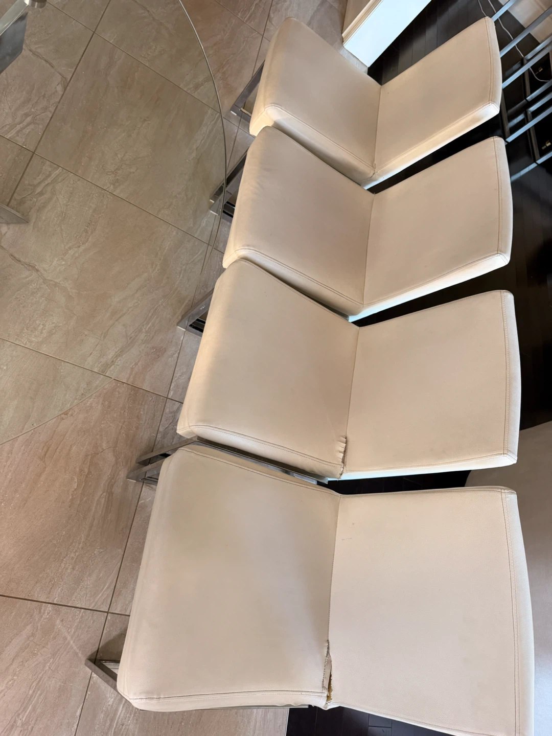 Set of 4 White Dining Chairs