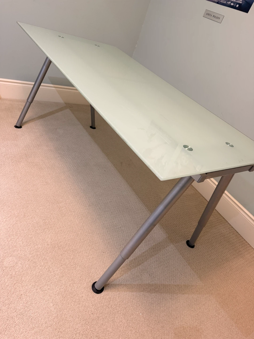 Frosted Glass Top Desk