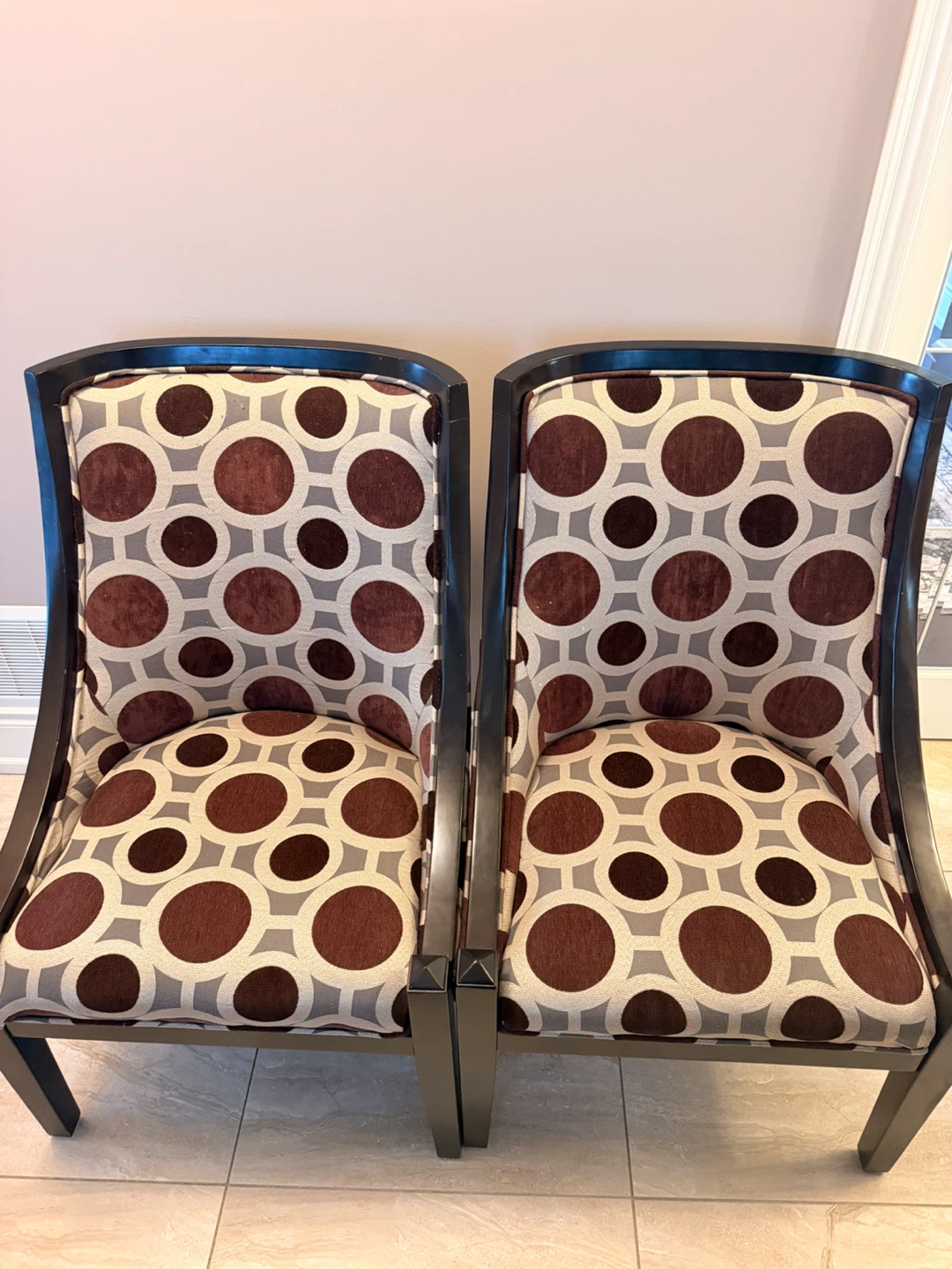 Two Patterned Accent Chairs