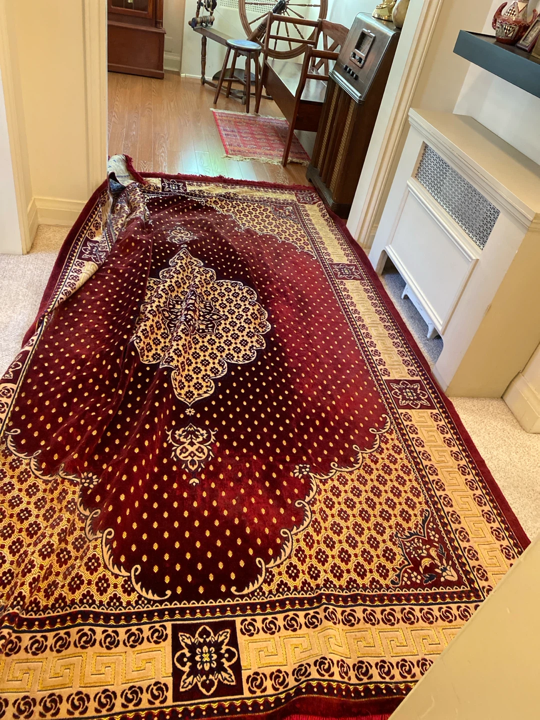 Red and Gold Turkish Area Rug