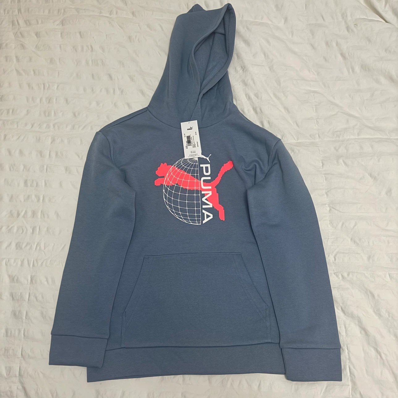 New Puma Graphic Fleece Hoodie Blue - XL youth