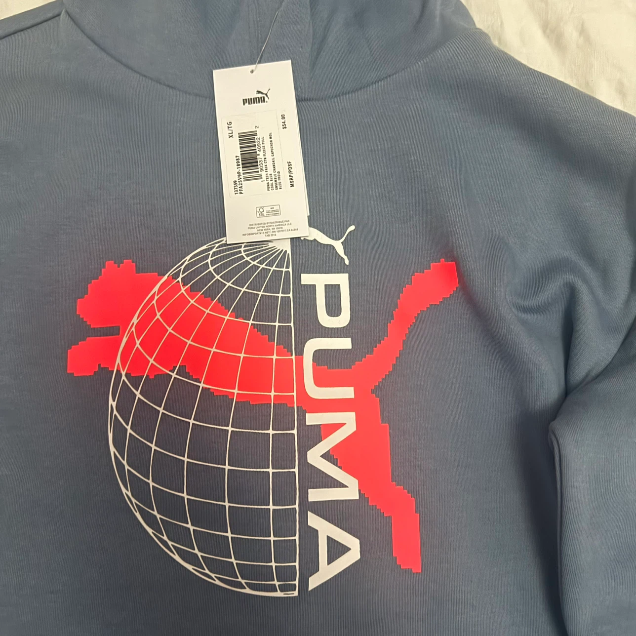 New Puma Graphic Fleece Hoodie Blue - XL youth - photo 2