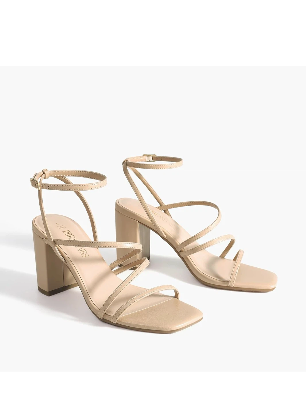 Dream Pairs Beige Block Heel Sandals