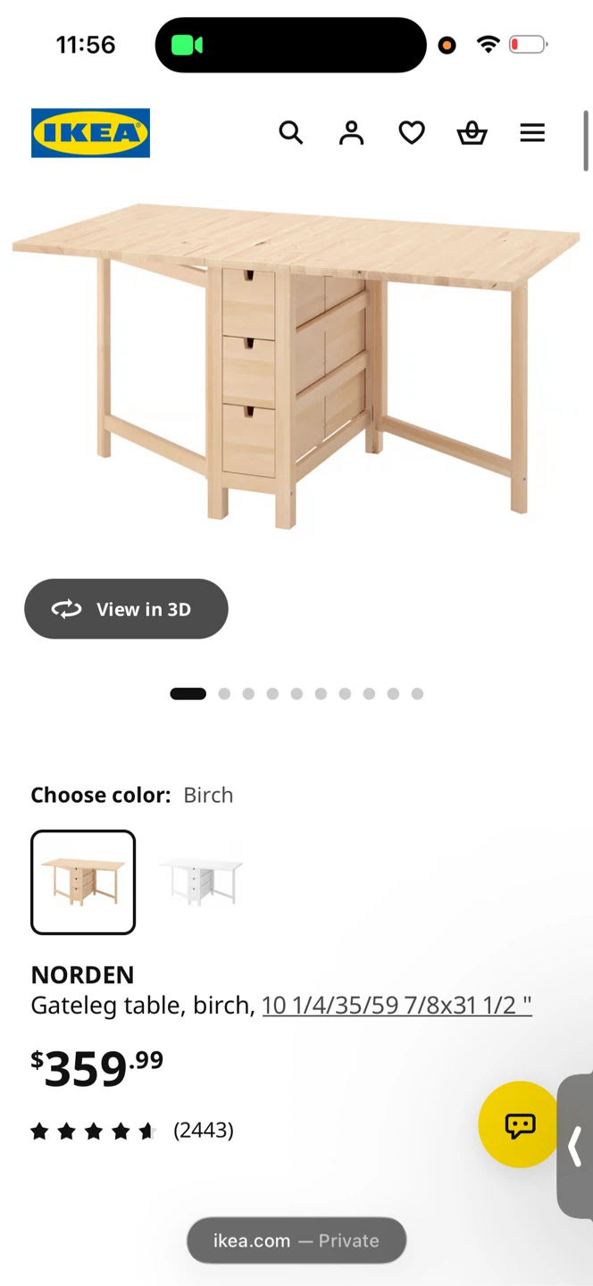 IKEA Norden Gateleg Table - Birch - photo 3