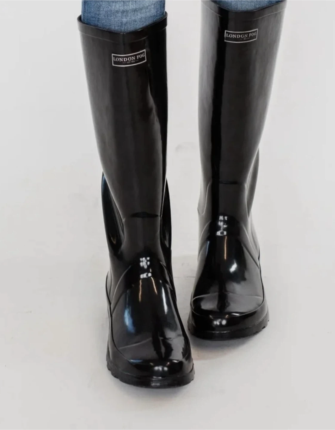 London Fog Black Rain Boots