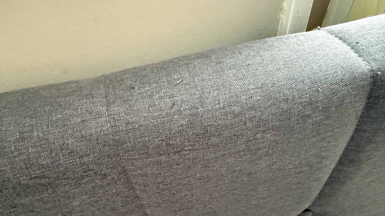 Twin size grey upholstered bed frame - photo 4