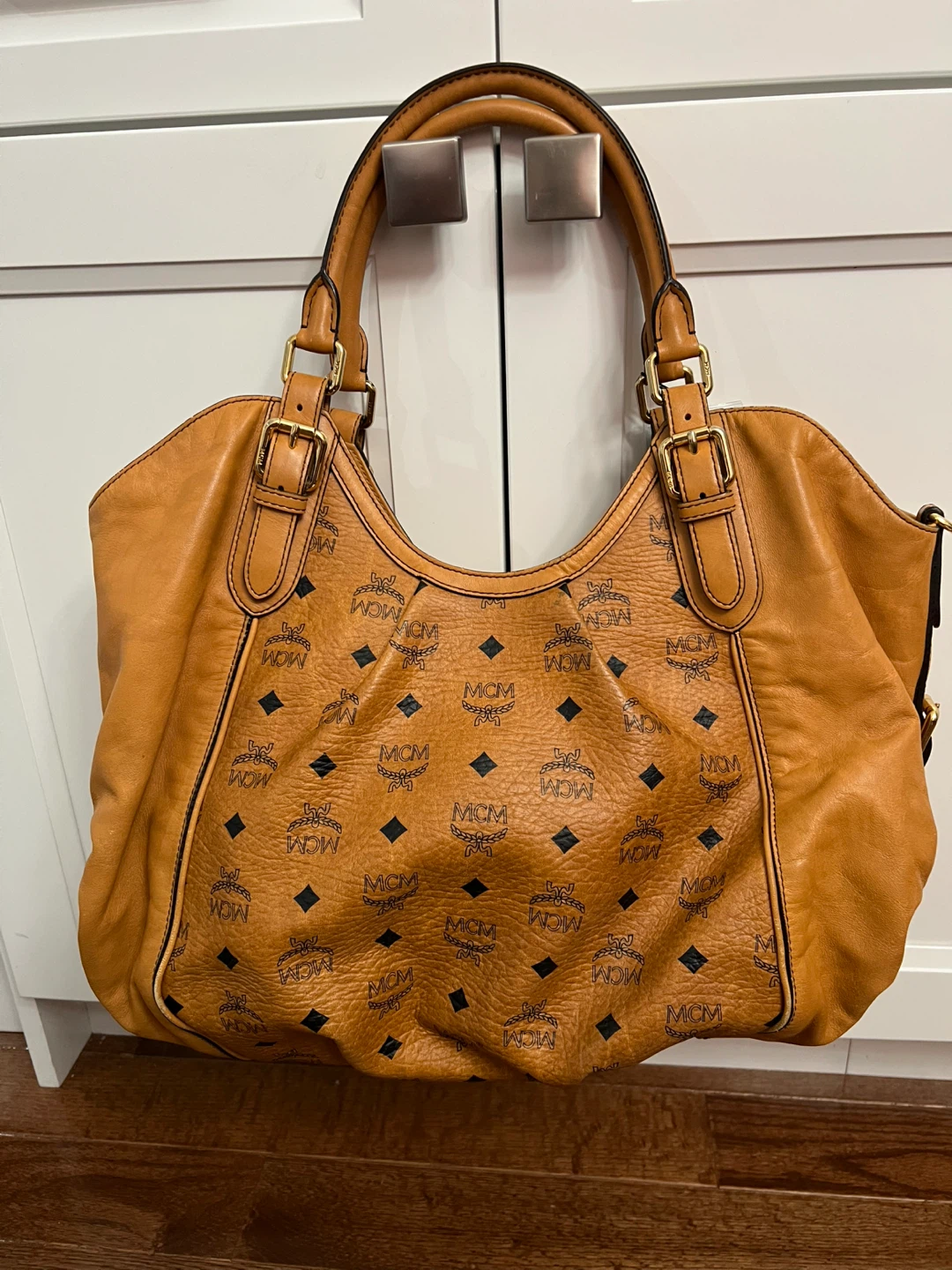 MCM Cognac Visetos Leather Hobo Bag - photo 2