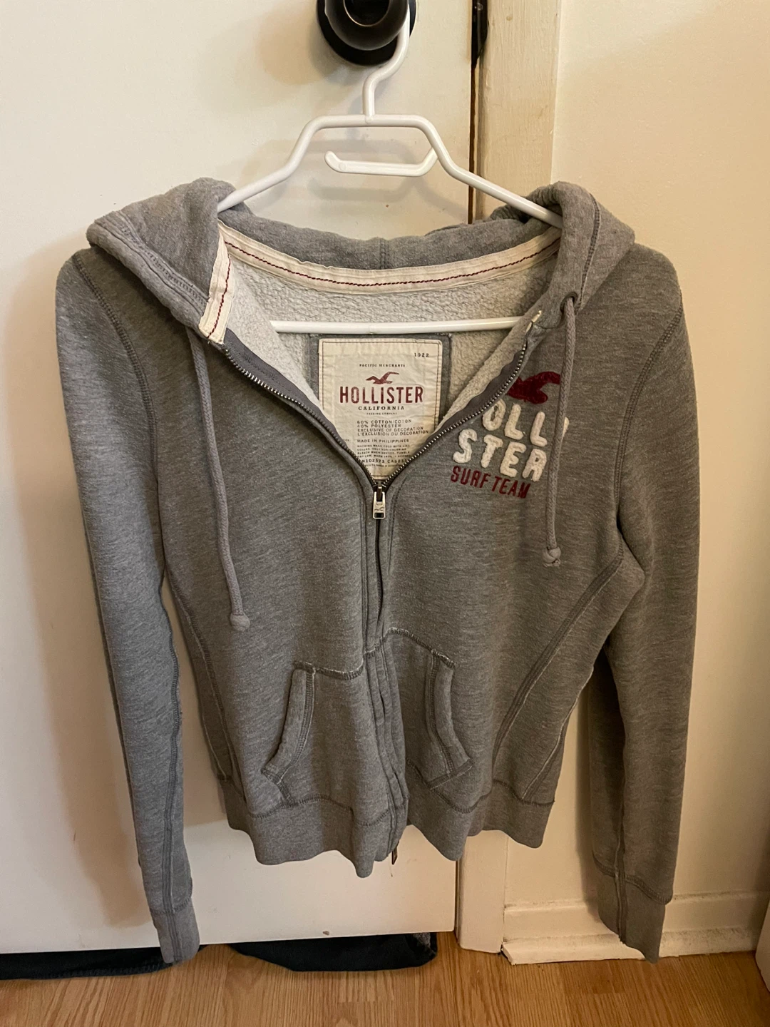 Hollister California Zip-Up Hoodie Grey