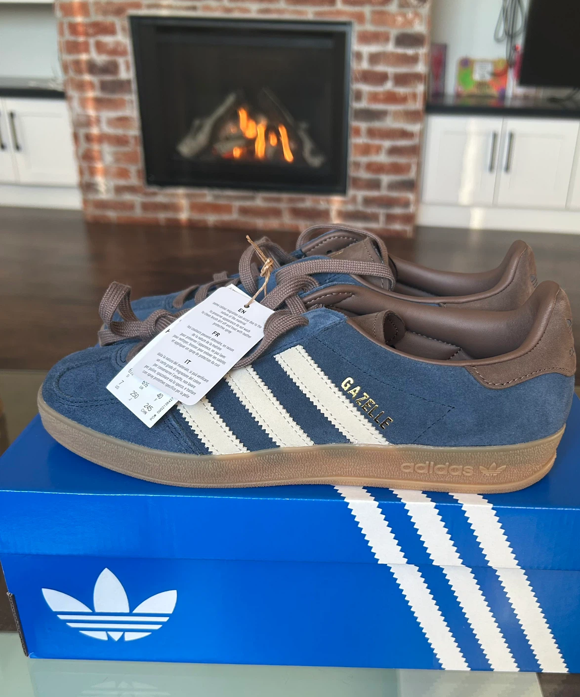 Adidas Gazelle Shoes Blue Size 6.5