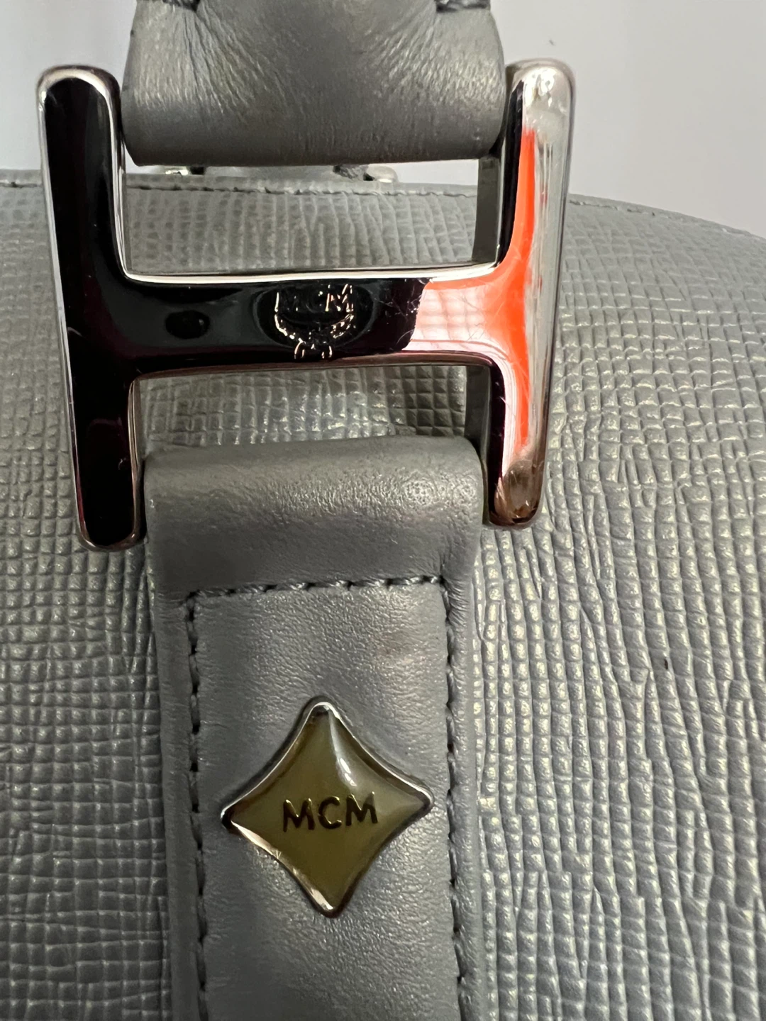MCM Gray Leather Satchel Bag - photo 4