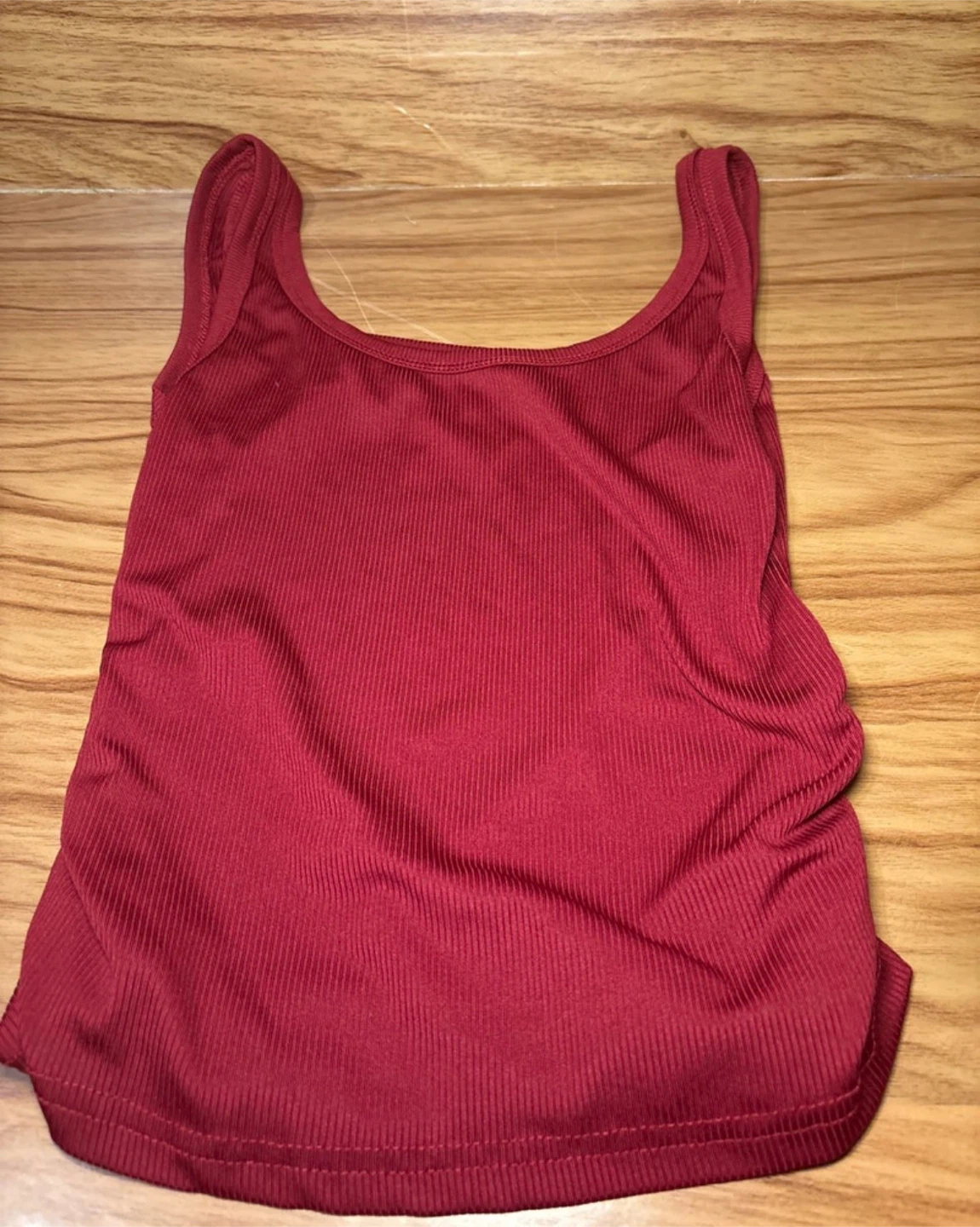 Red Ribbed Tank Top szS
