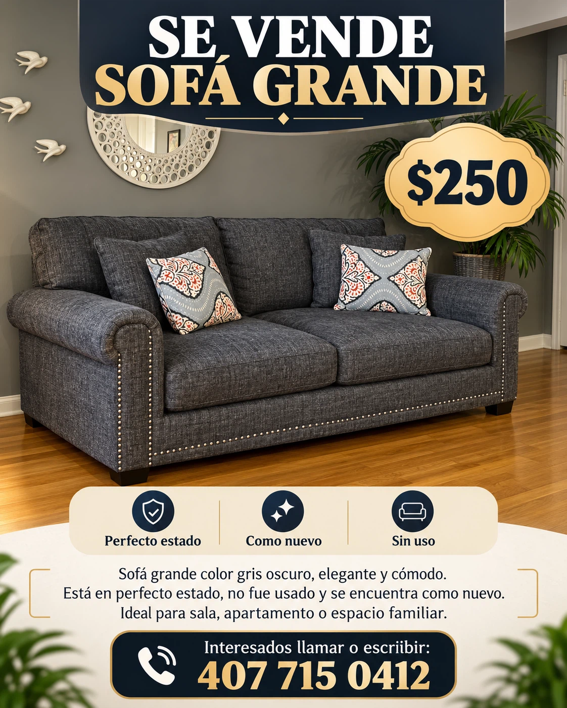 Isabel Dark Gray Loveseat