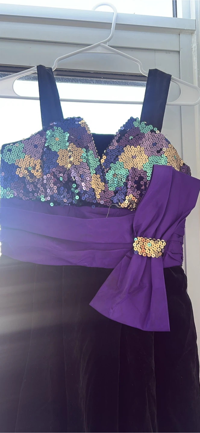 Girls Purple and Black Sequin Dress - photo 2