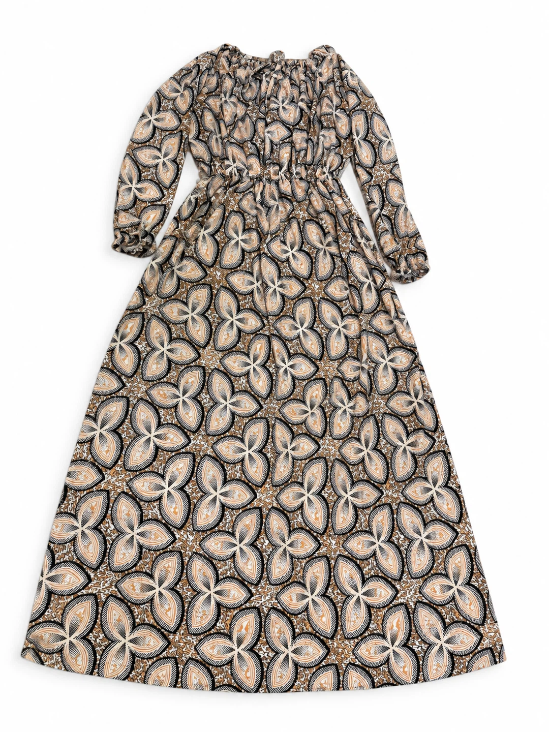 Long Sleeve Patterned Maxi Dress