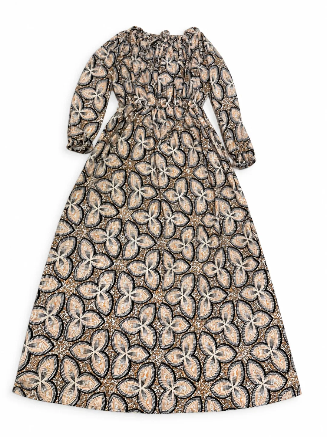 Long Sleeve Patterned Maxi Dress