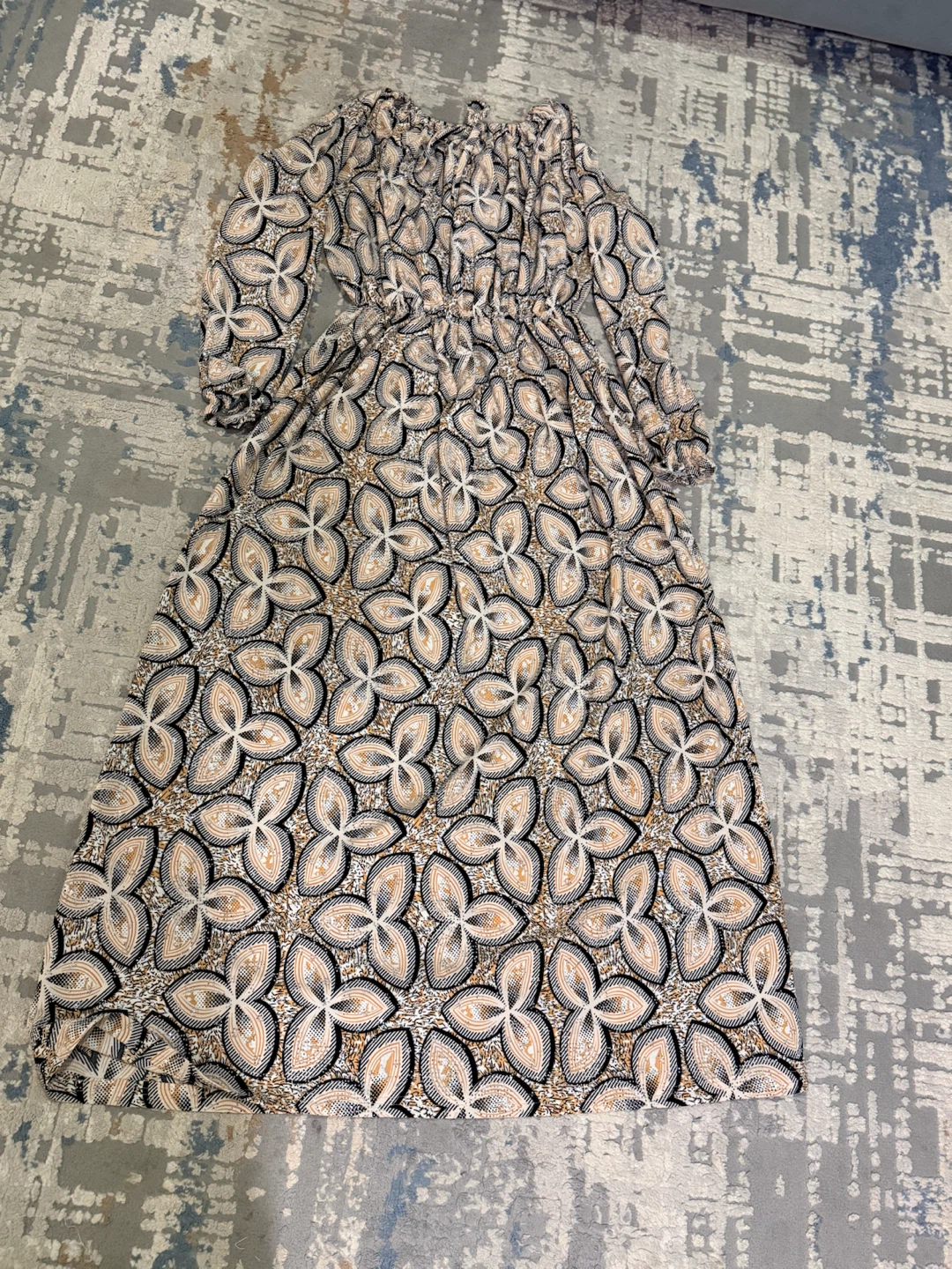 Long Sleeve Patterned Maxi Dress - photo 2
