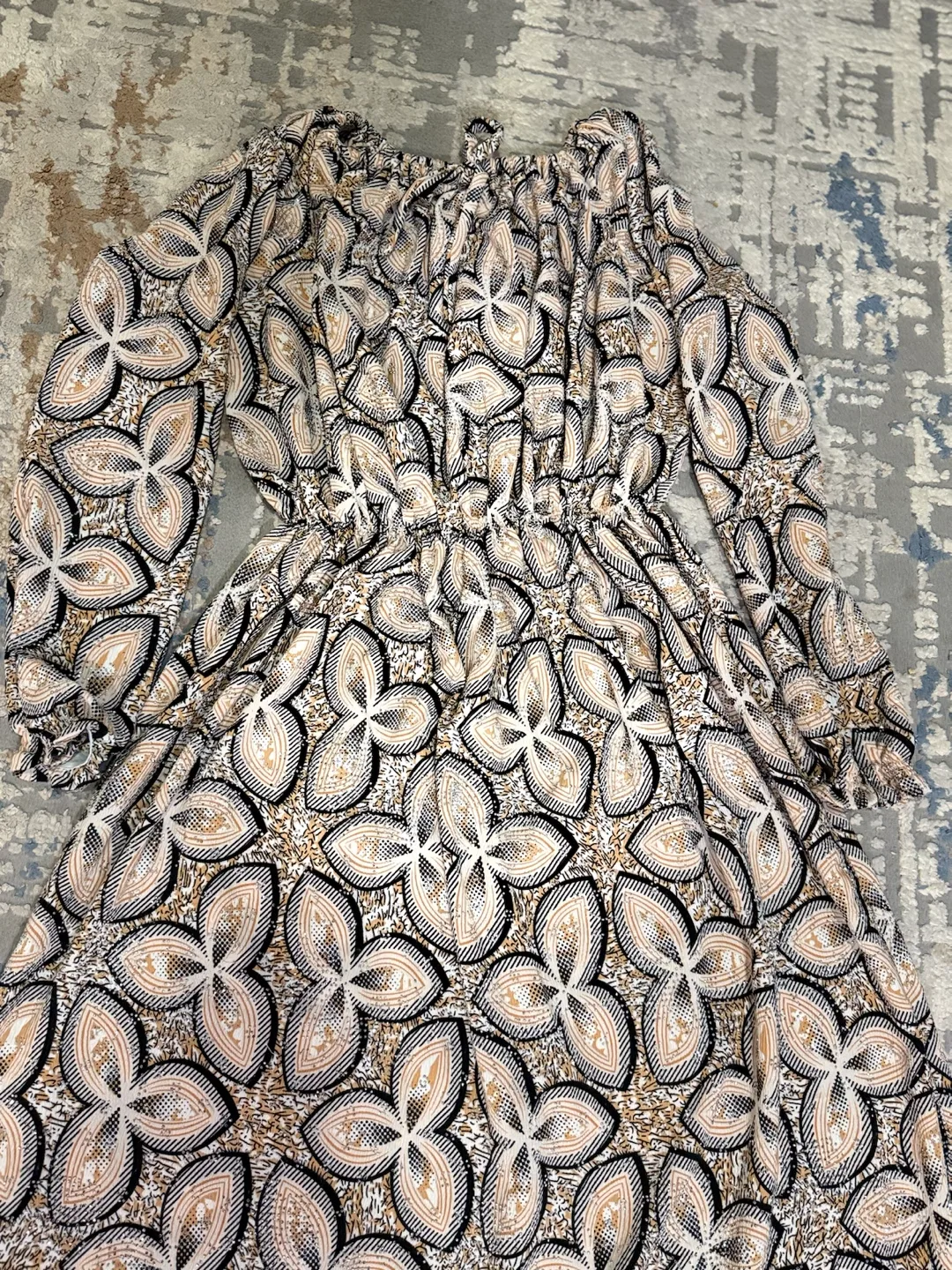Long Sleeve Patterned Maxi Dress - photo 4