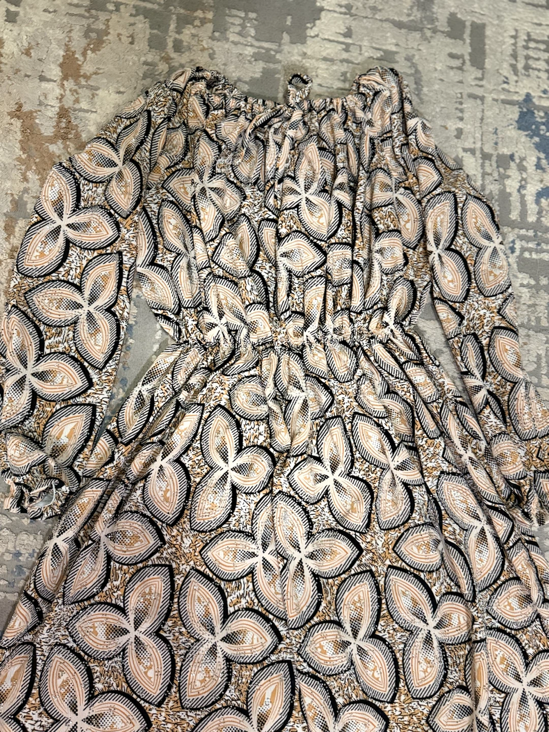 Long Sleeve Patterned Maxi Dress - photo 5