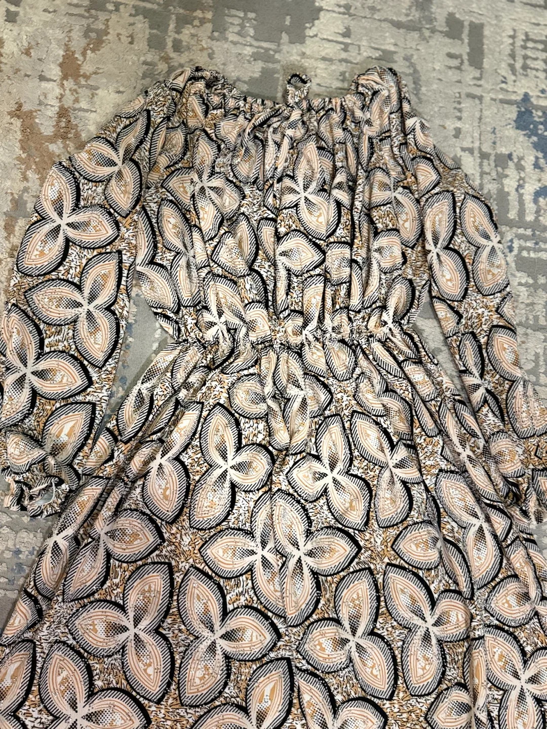 Long Sleeve Patterned Maxi Dress - photo 5