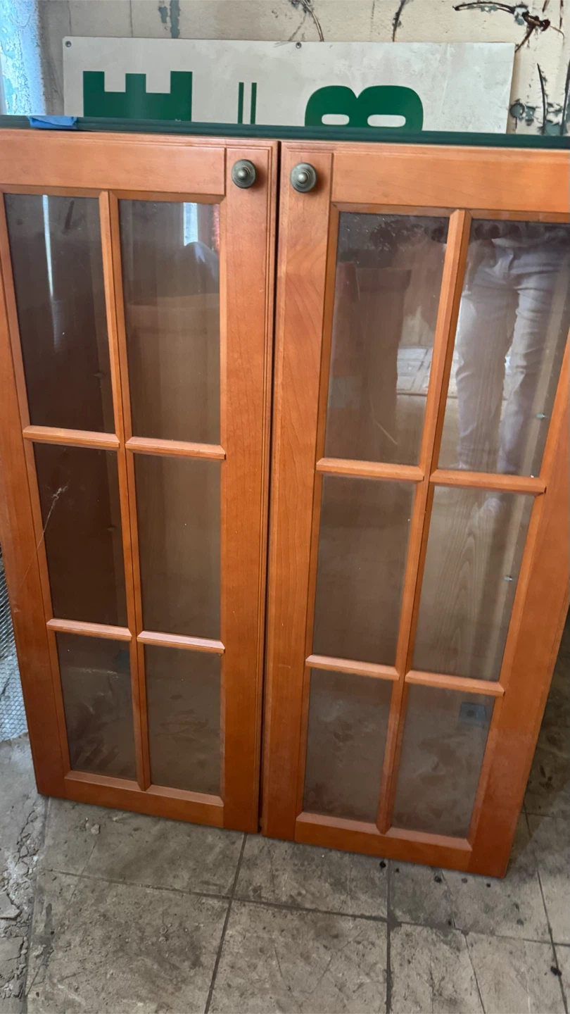 Wooden Display Cabinet with Glass Doors - photo 2