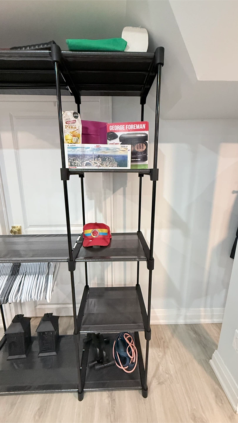 Black modular wire and fabric garment rack - photo 2