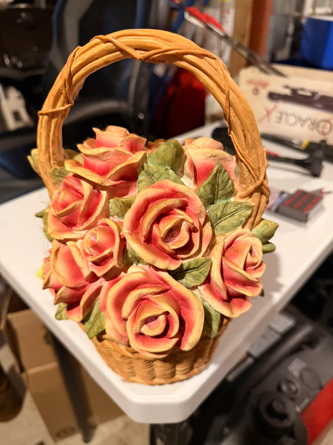 Carlton Cards Rose Basket Musical Figurine