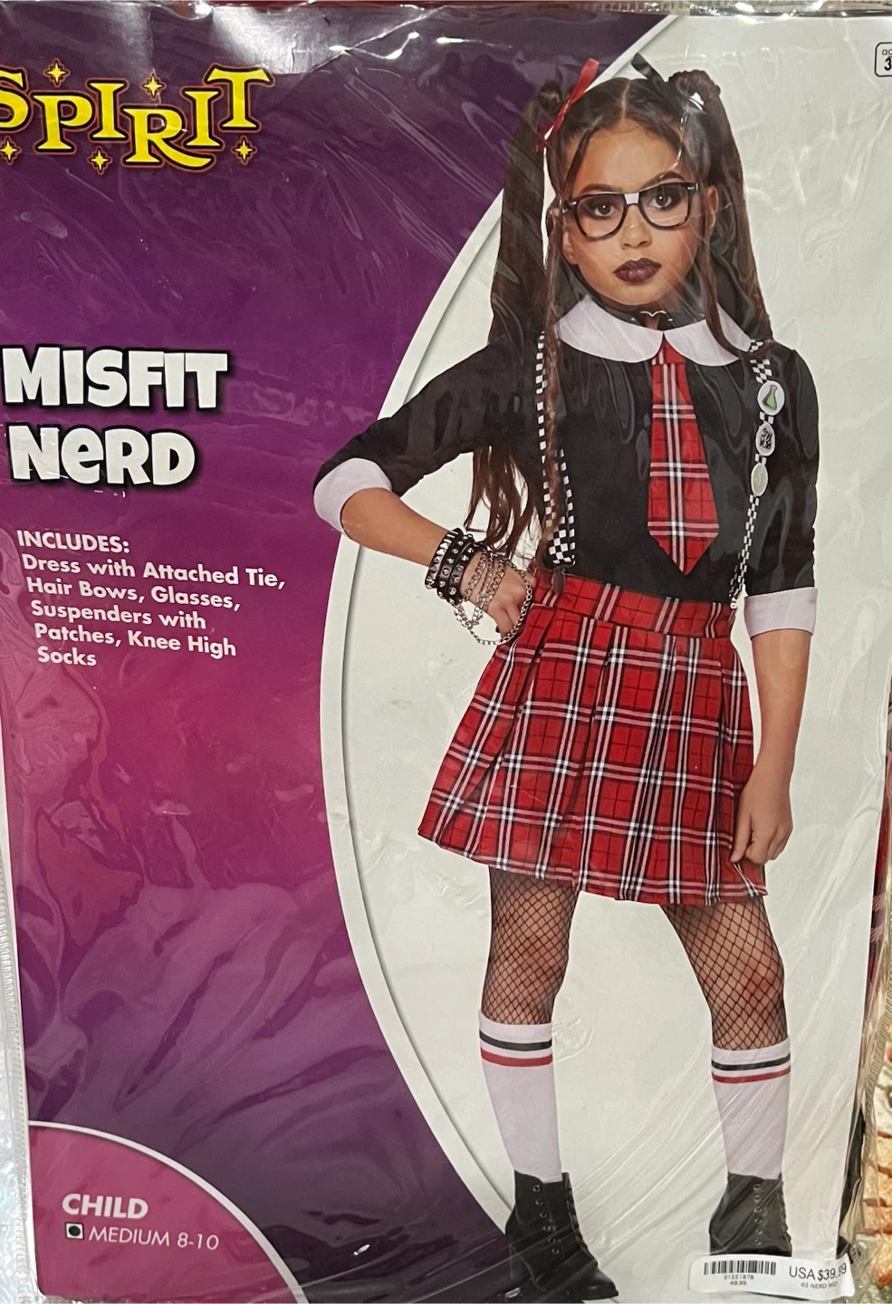 Spirit Halloween Misfit Nerd Costume Child Medium 8-10