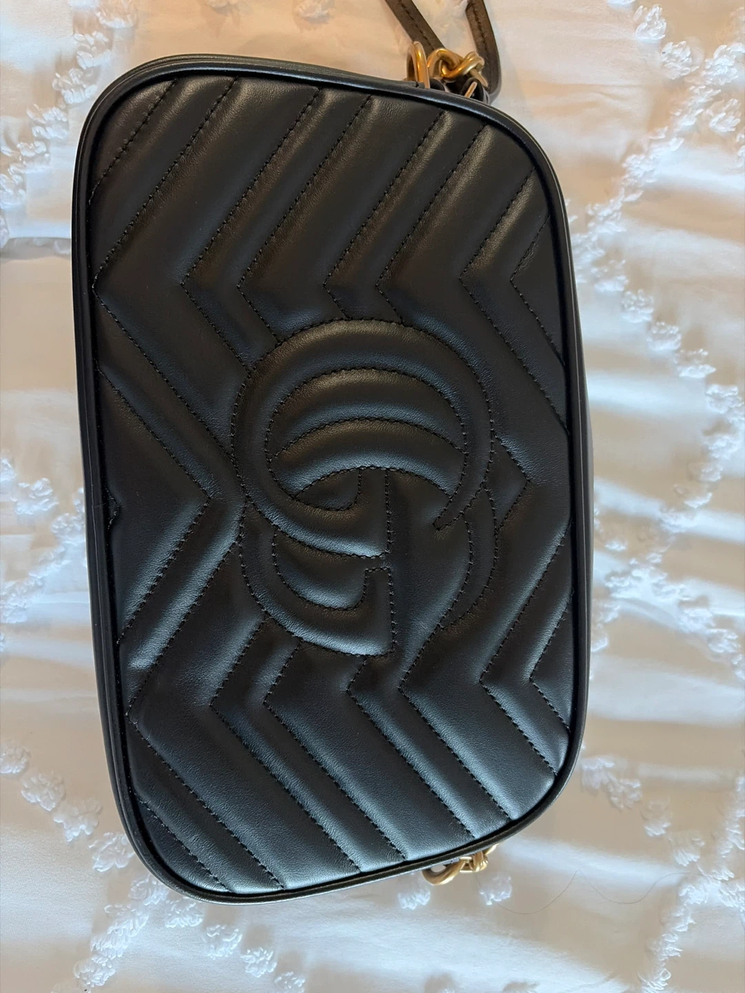 Gucci GG Marmont Black Leather Shoulder Bag