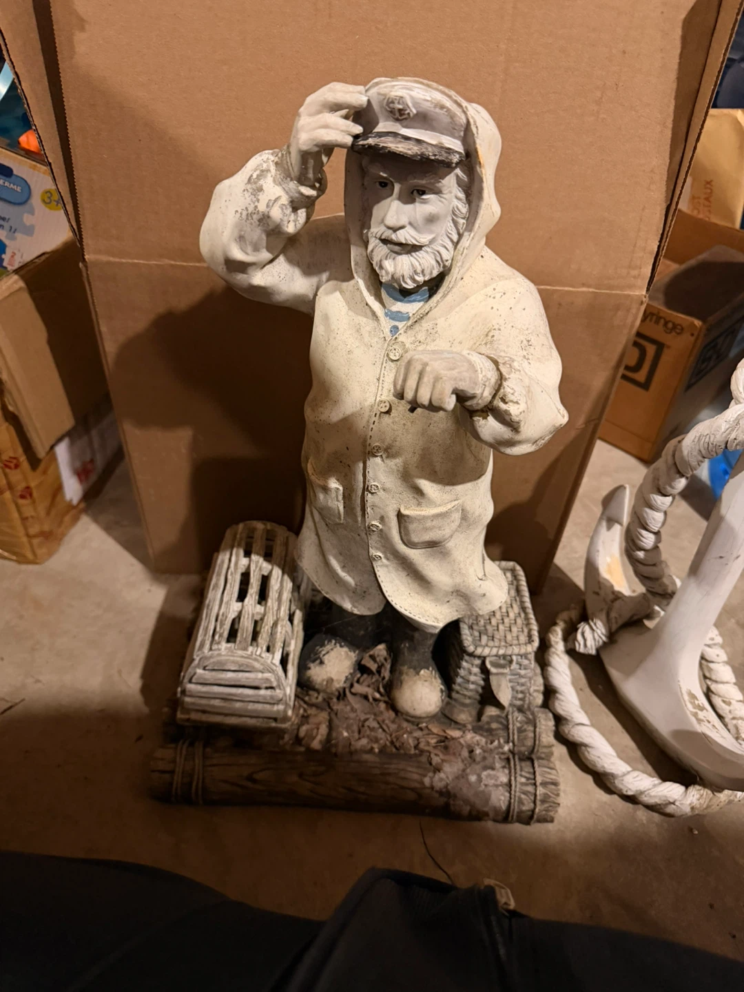 Nautical decor set: Fisherman, Lighthouse, and Anchor