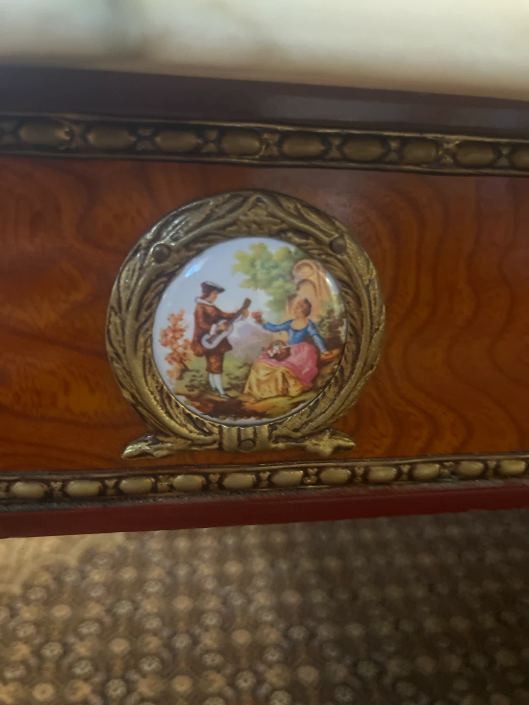 Vintage French Style Coffee Table with Marble Top - photo 3