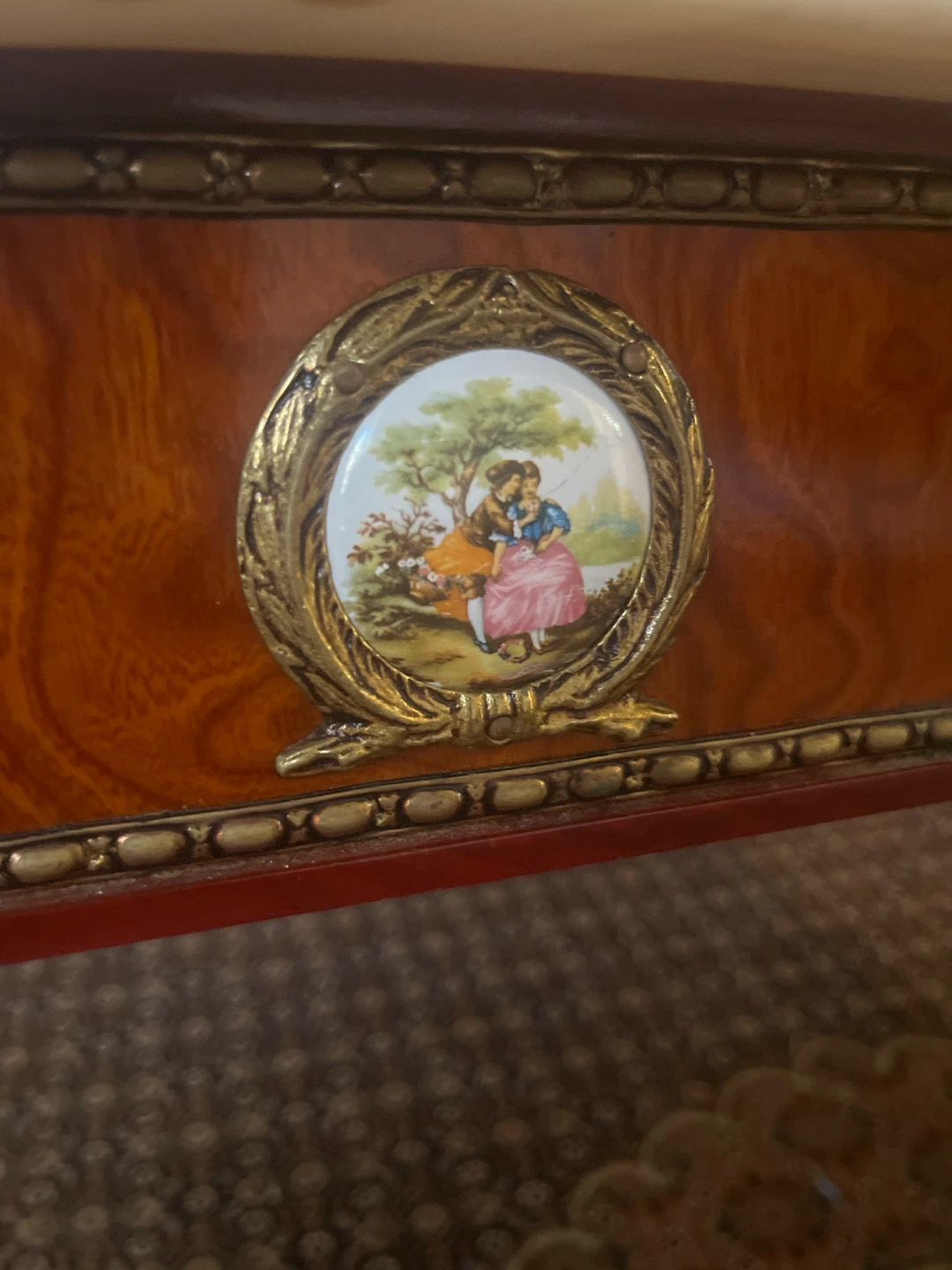 Vintage French Style Coffee Table with Marble Top - photo 4