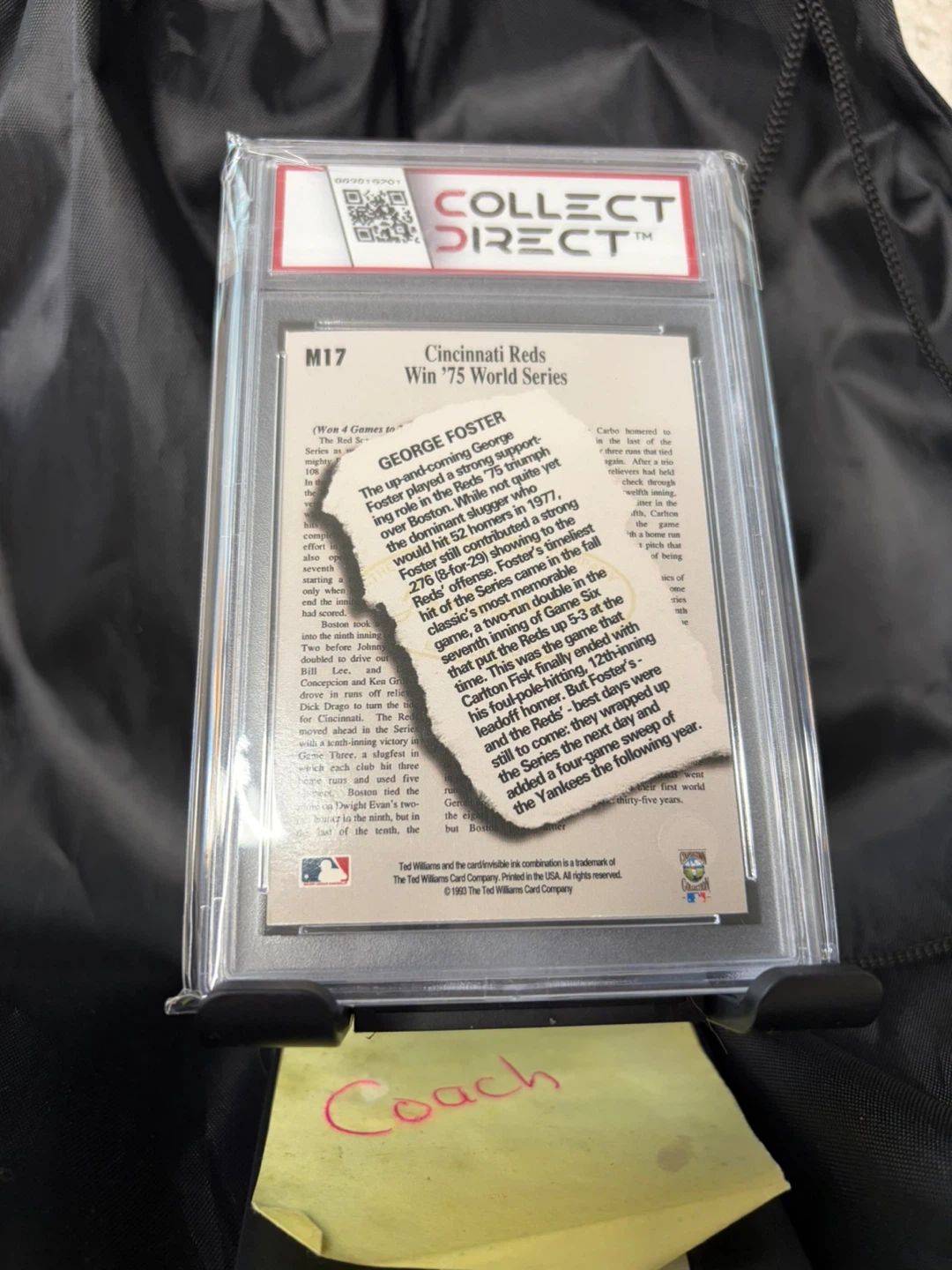 1993 Ted Williams #M17 George Foster Card - photo 2