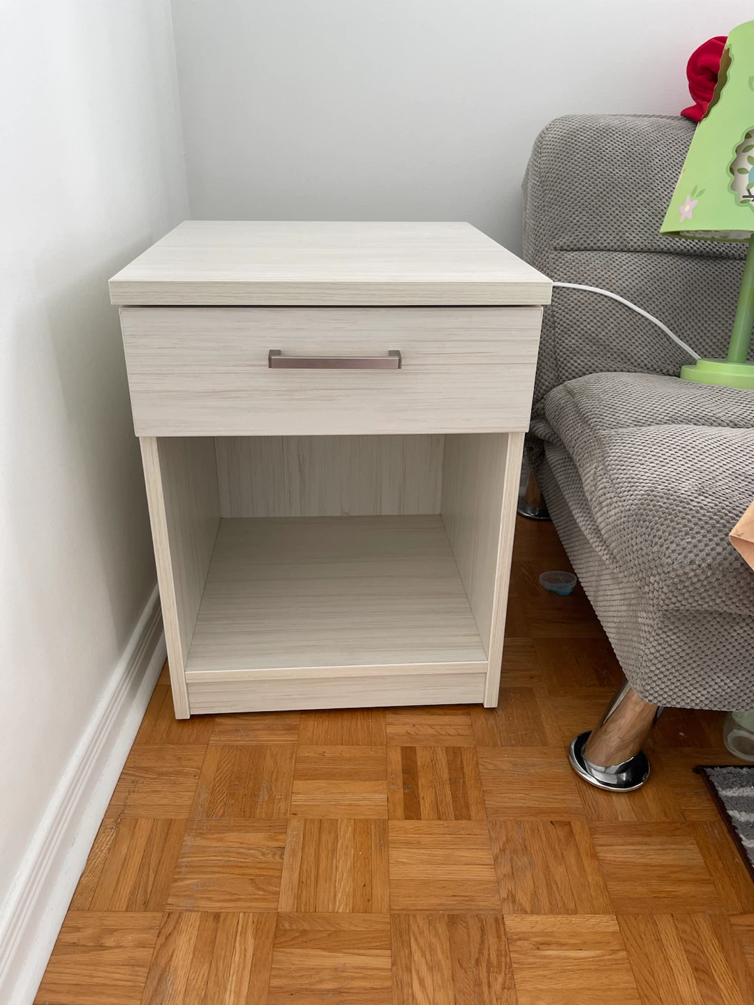 Modern Light Wood Grain Bedside Table