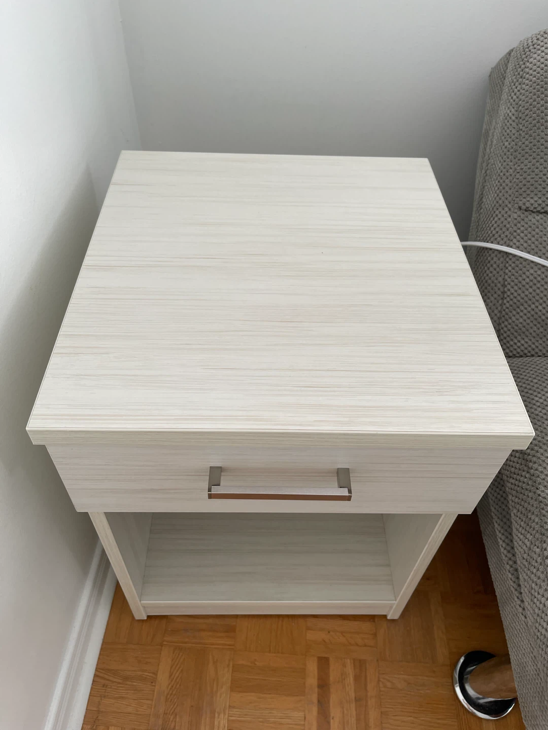 Modern Light Wood Grain Bedside Table - photo 2