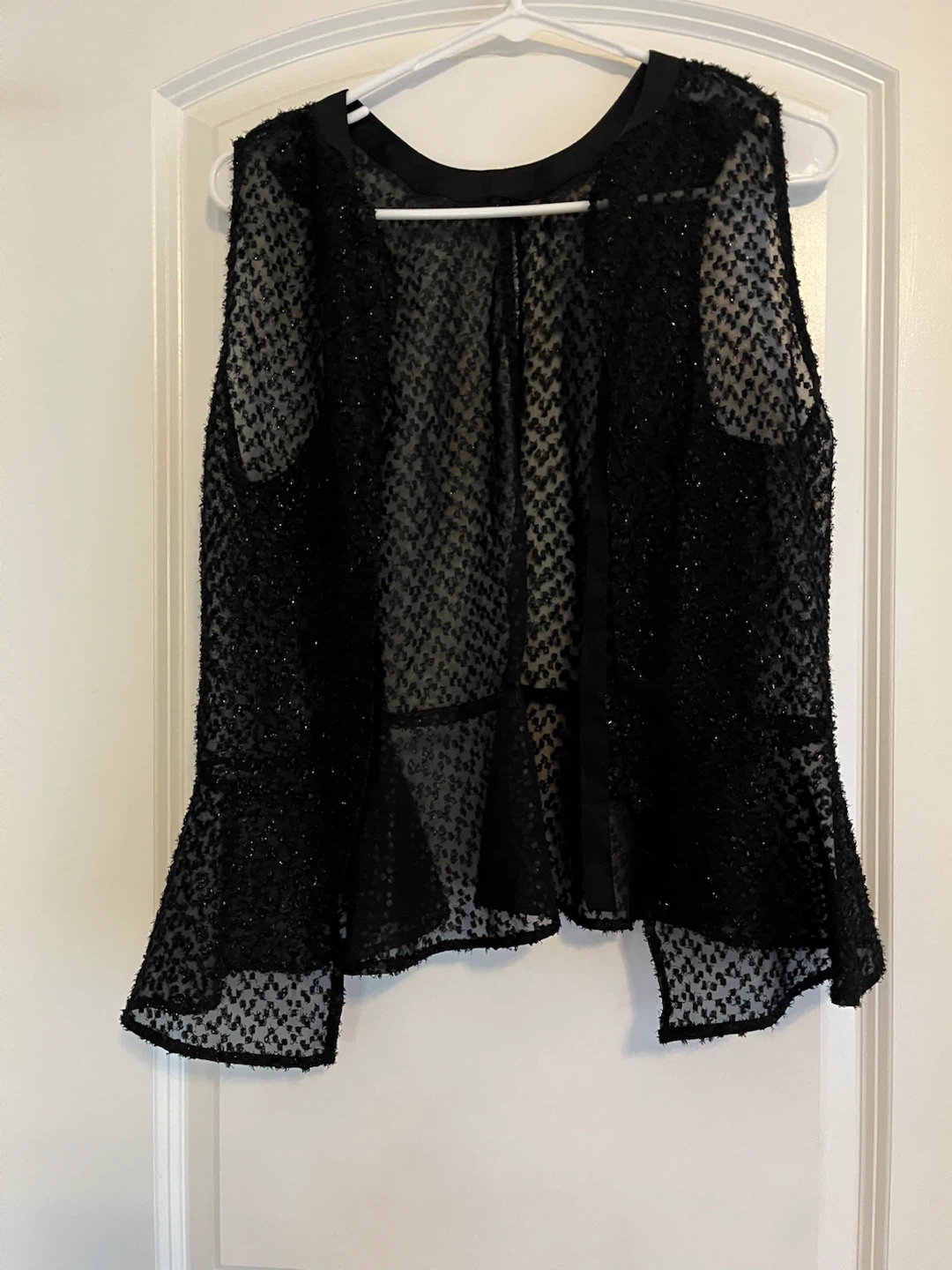 H&M Black Textured Peplum Vest