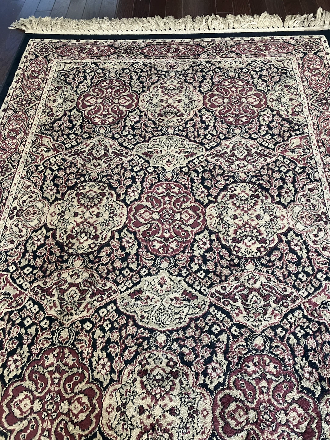 Rug Burg/Blk/Beige w/fringe - photo 2