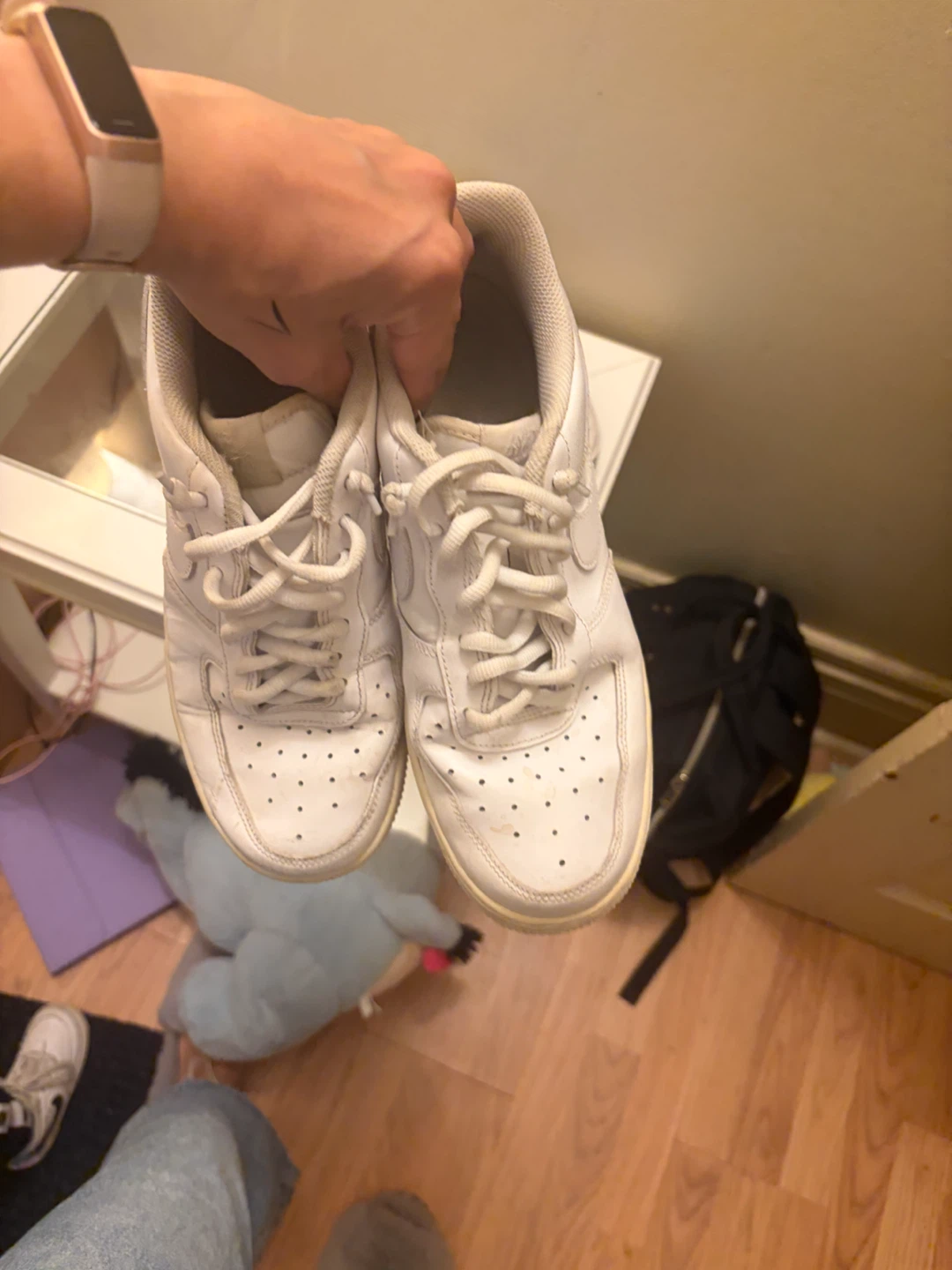 White Nike Air Force 1 Sneakers 8.5 - photo 2